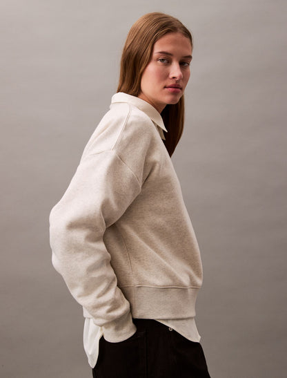 Calvin Klein Monogram Fleece Cropped Sweatshirt