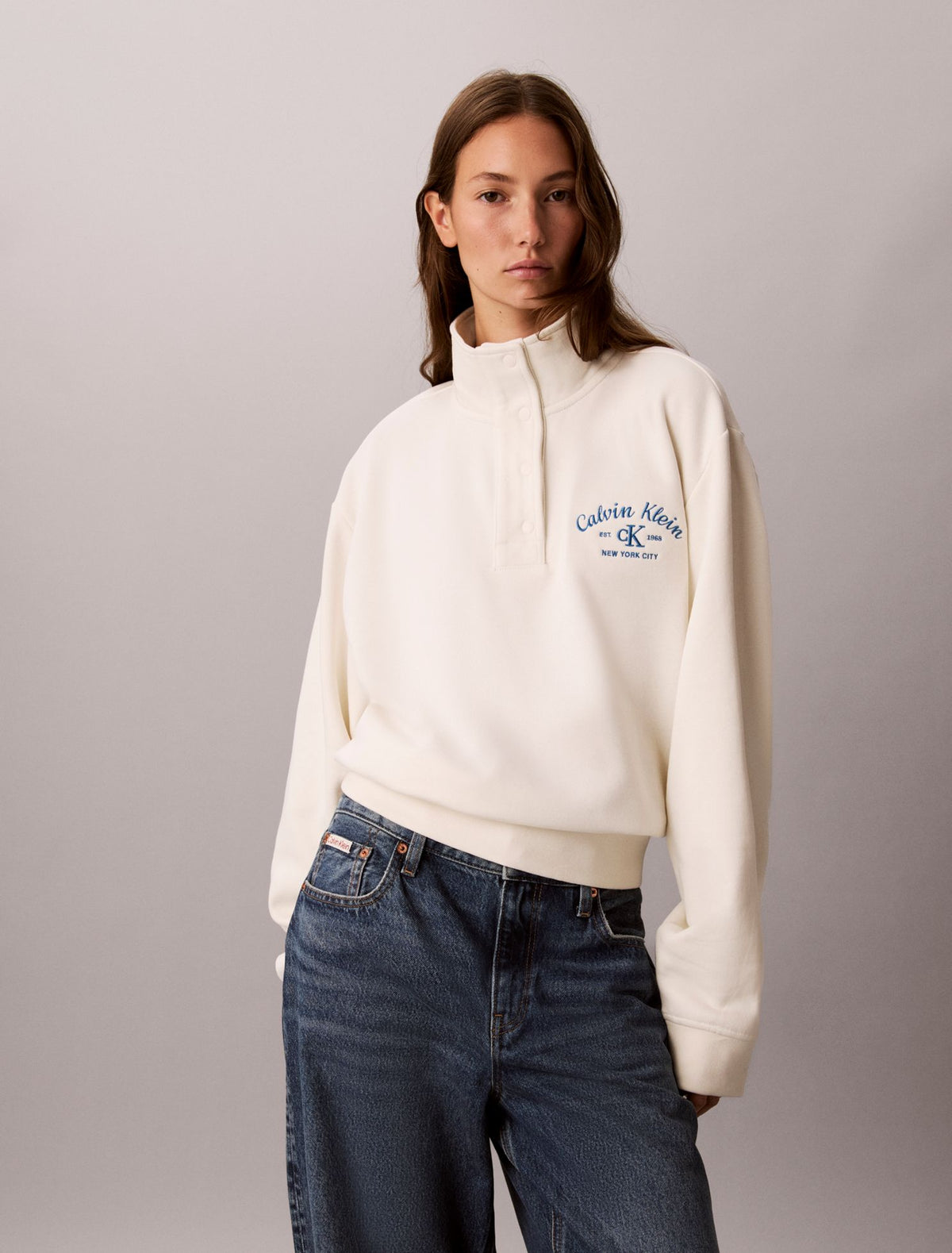 Calvin Klein Stitch Arch Logo Fleece Sweatshirt