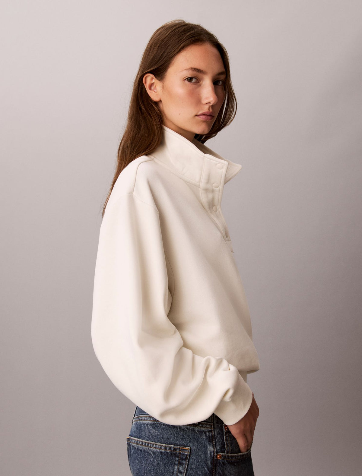 Calvin Klein Stitch Arch Logo Fleece Sweatshirt