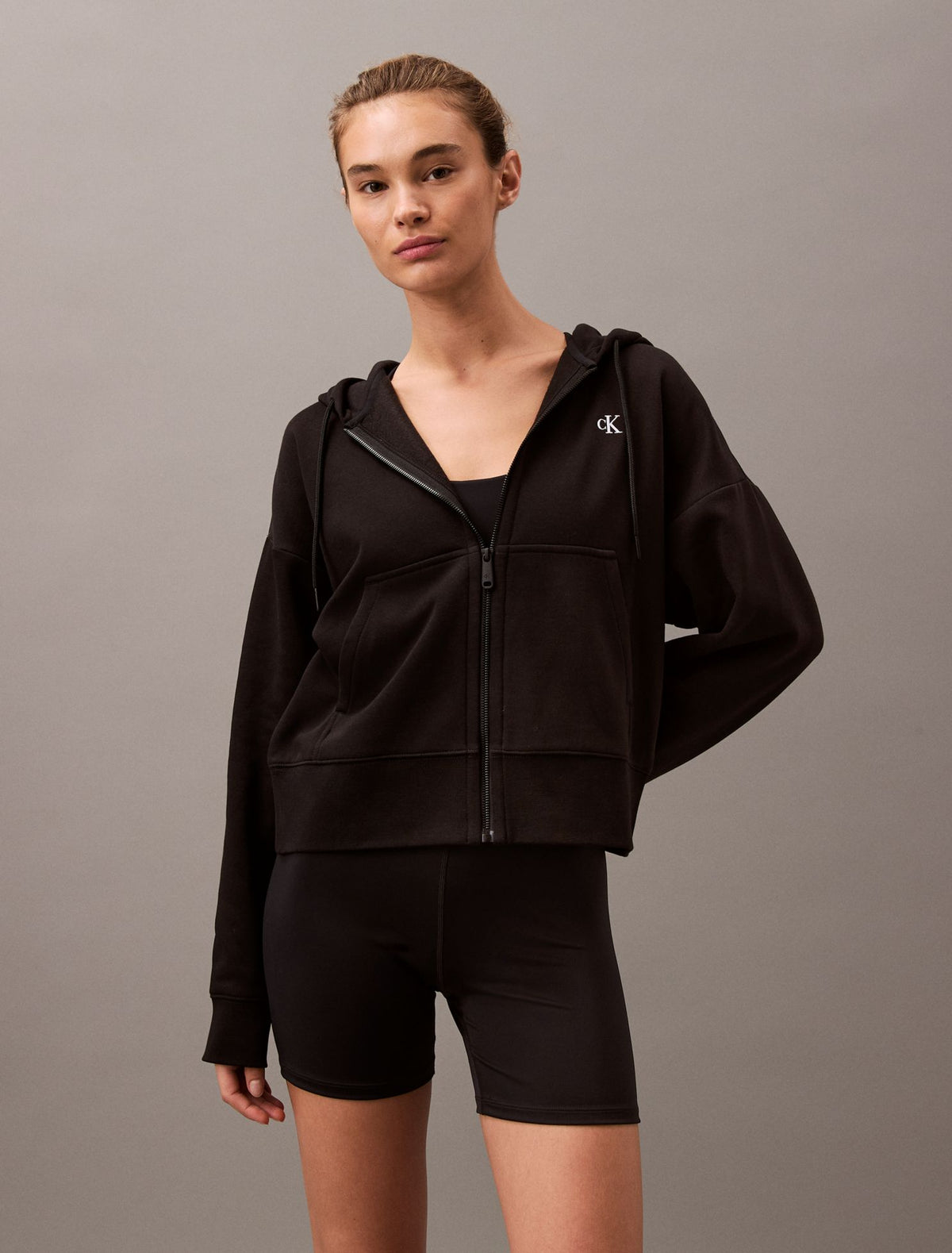 Calvin Klein Monogram Fleece Zip Hoodie