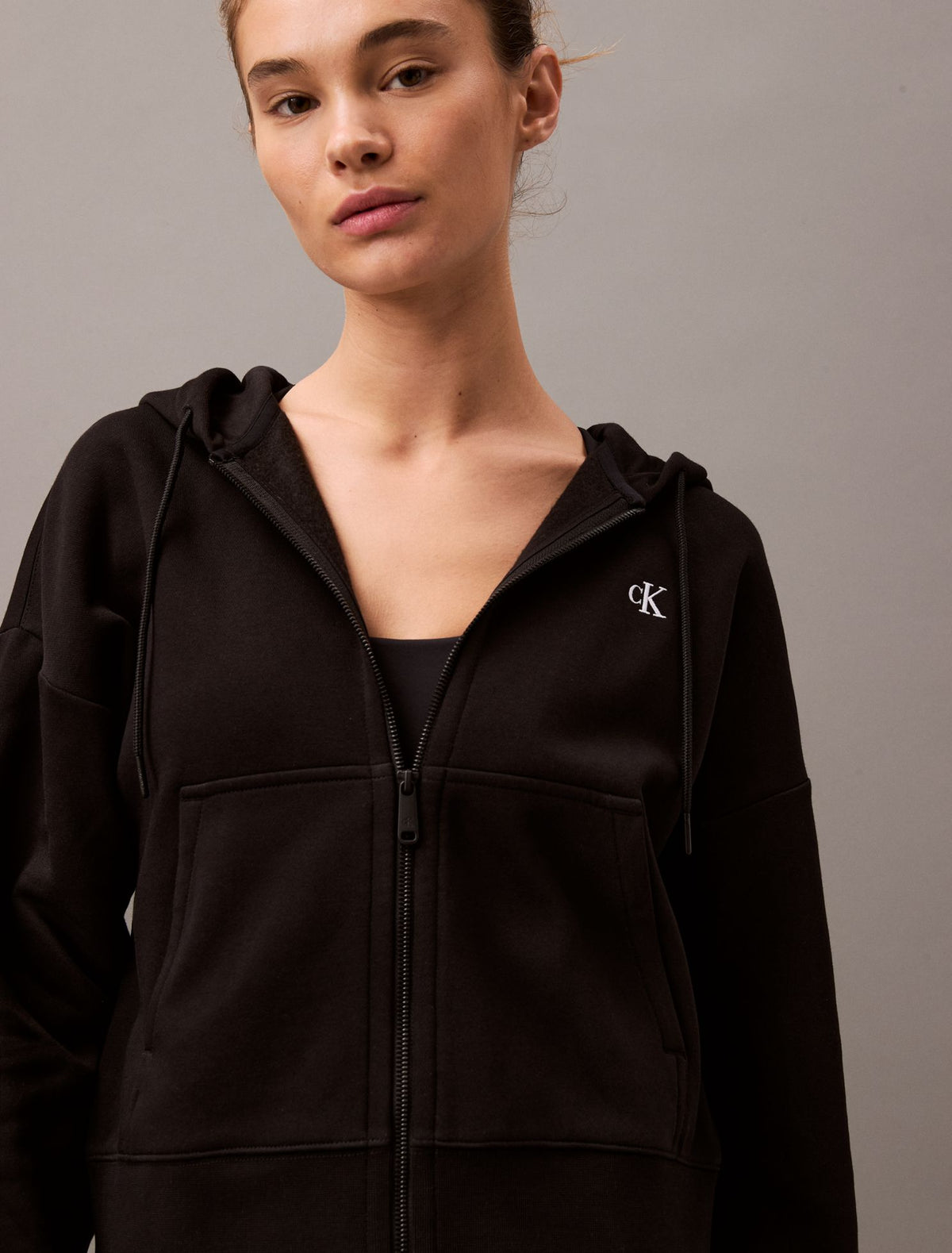 Calvin Klein Monogram Fleece Zip Hoodie