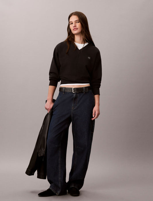Calvin Klein Woven Monologo French Terry Relaxed Sweatshirt