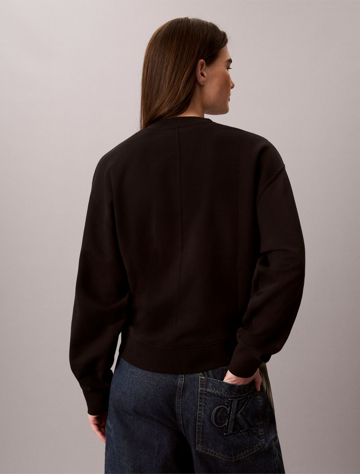 Calvin Klein Woven Monologo French Terry Relaxed Sweatshirt