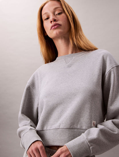 Calvin Klein French Terry Cropped Relaxed Sweatshirt