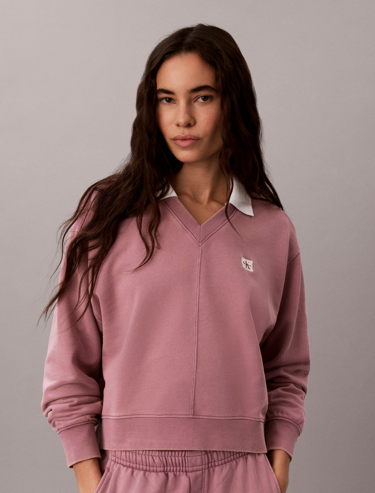 Calvin Klein Woven Monologo Terry Relaxed Sweatshirt