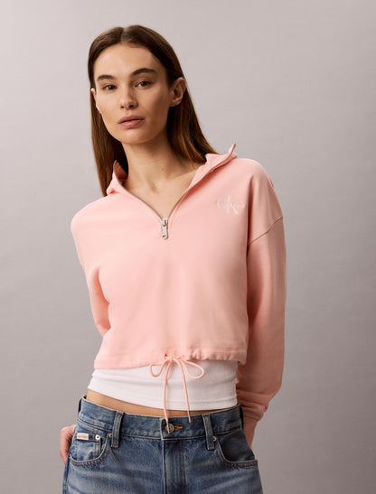 Calvin Klein Monologo Terry Cropped Hoodie