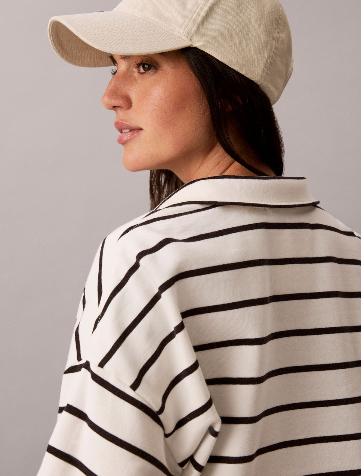 Calvin Klein Striped Monogram Terry Cropped Top