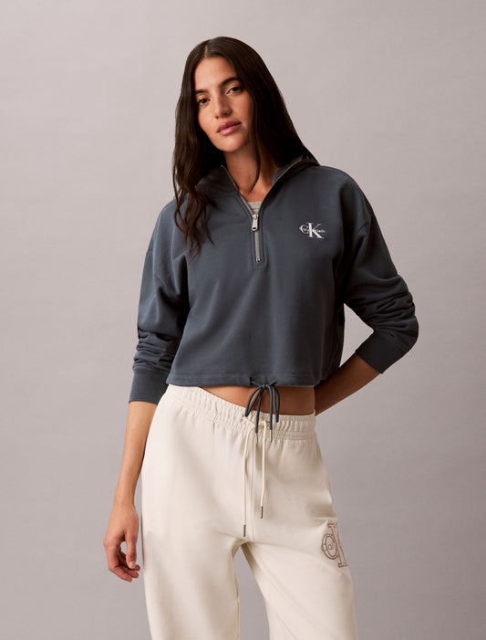 Calvin Klein Monologo Terry Cropped Hoodie