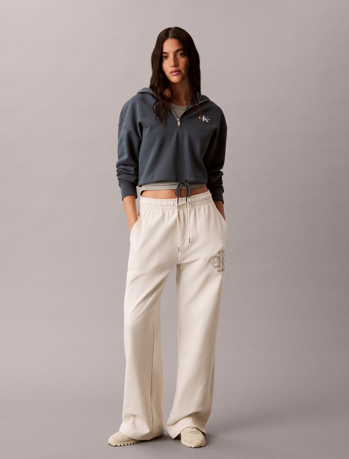 Calvin Klein Monologo Terry Cropped Hoodie
