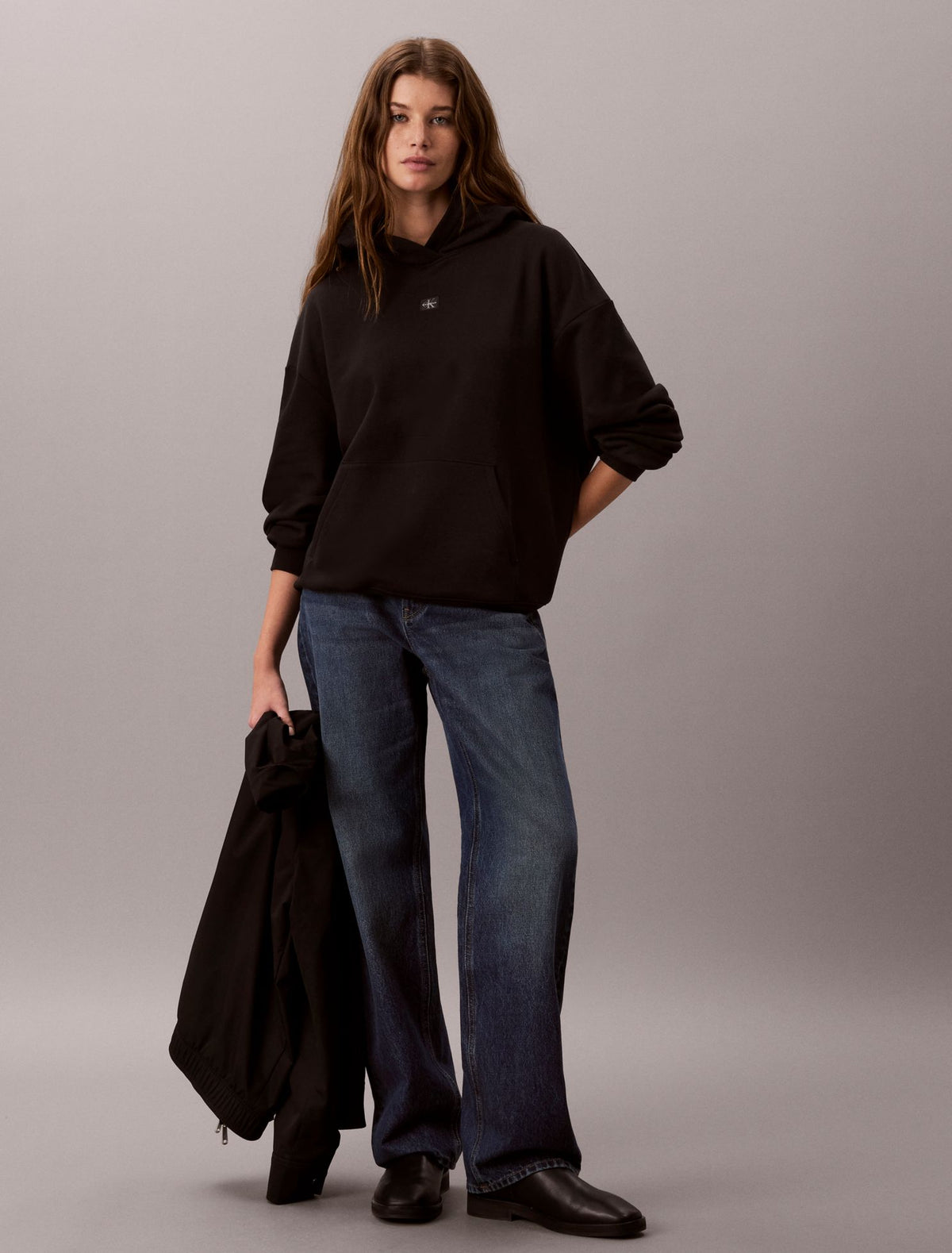 Calvin Klein Woven Monologo Relaxed Hoodie