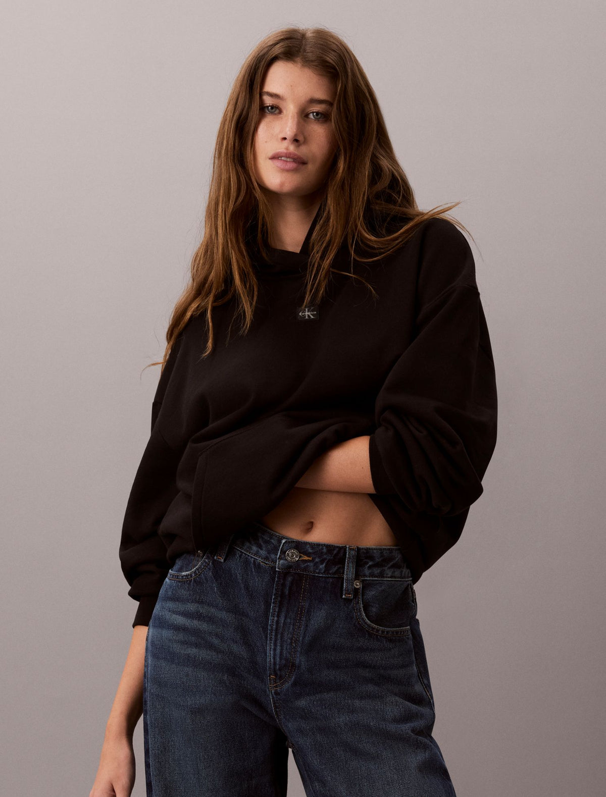 Calvin Klein Woven Monologo Relaxed Hoodie