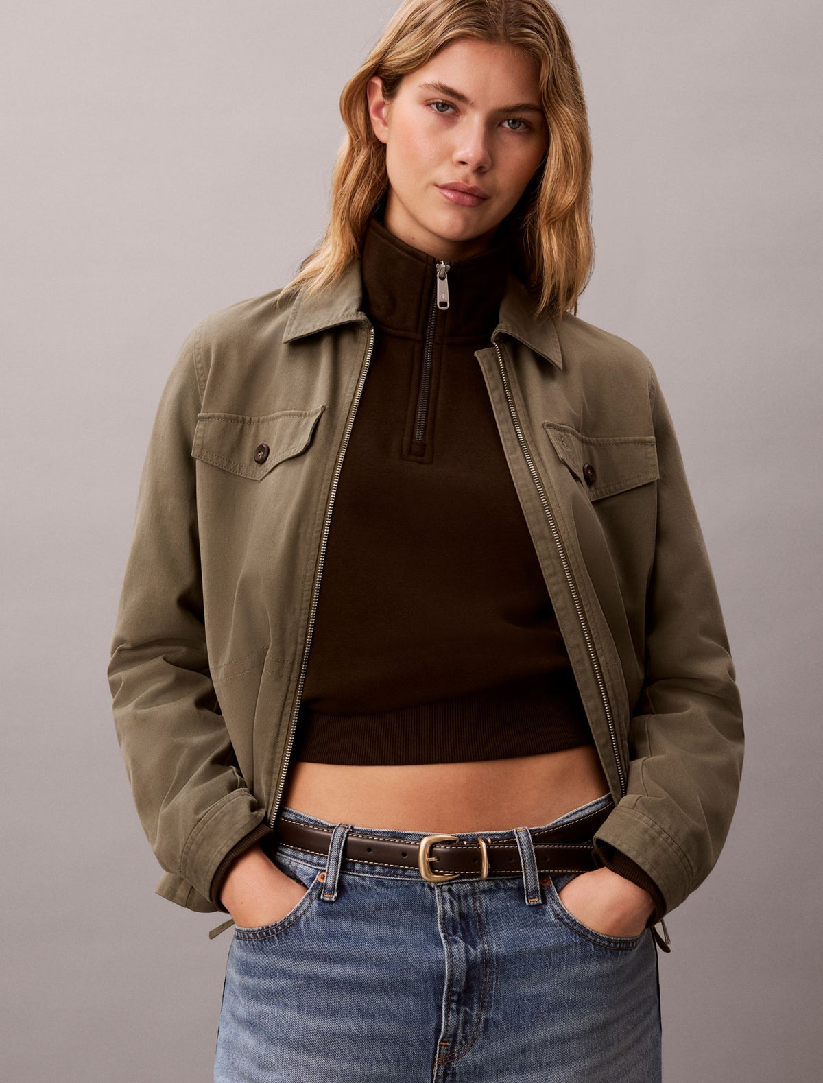 Calvin Klein Monogram Fleece 1/4 Zip Sweatshirt