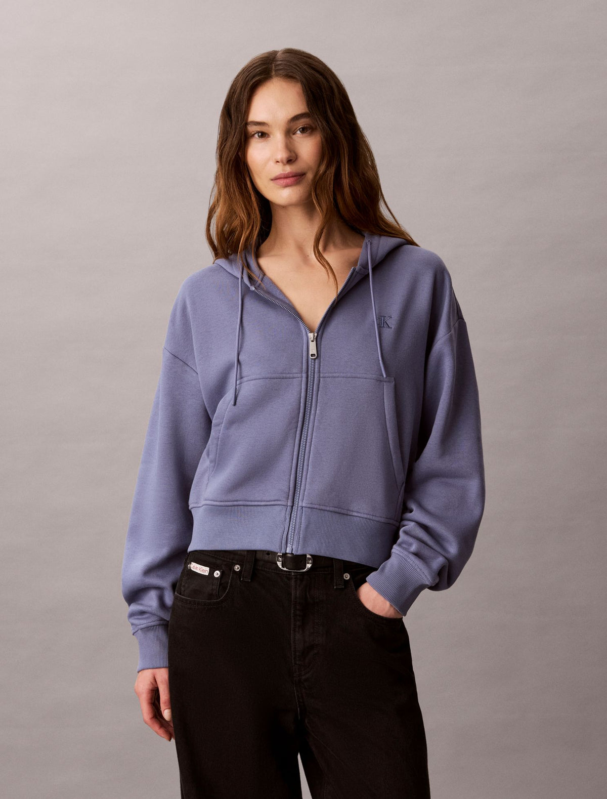 Calvin Klein Monogram Logo Fleece Zip Hoodie