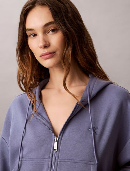 Calvin Klein Monogram Logo Fleece Zip Hoodie