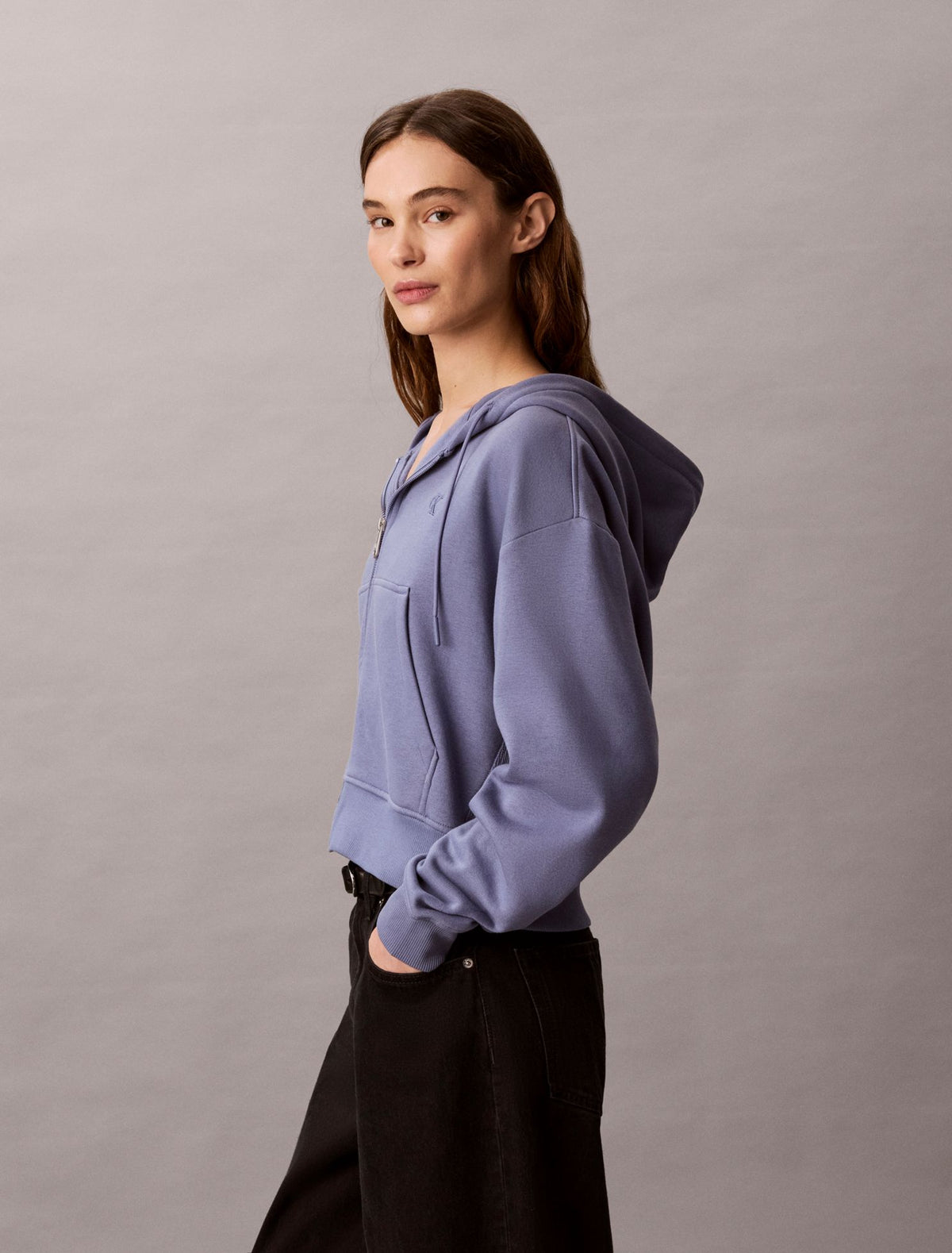 Calvin Klein Monogram Logo Fleece Zip Hoodie