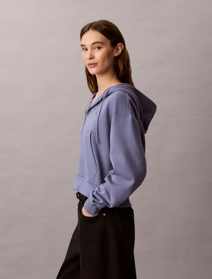 Calvin Klein Monogram Logo Fleece Zip Hoodie