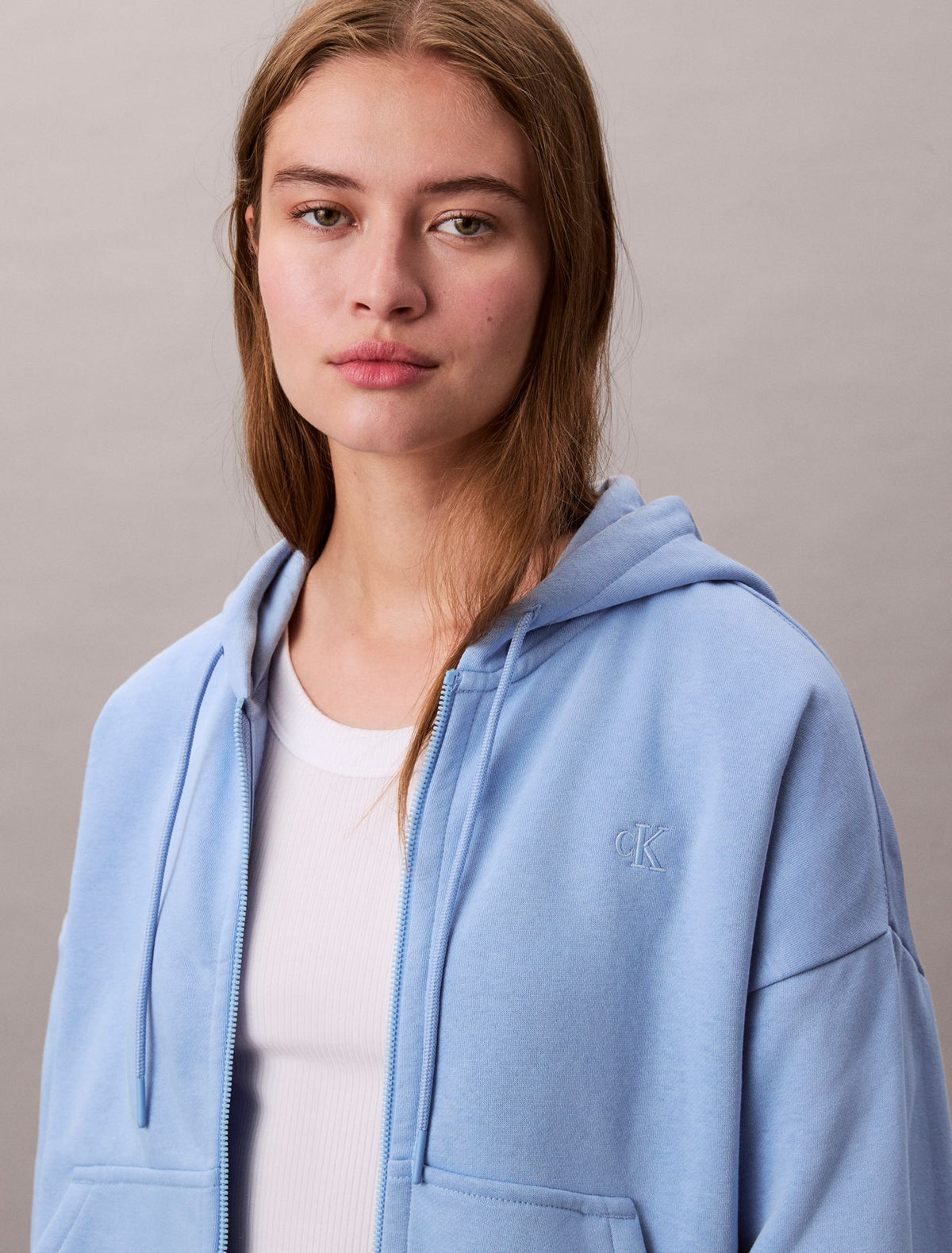 Calvin Klein Monogram Fleece Zip Hoodie
