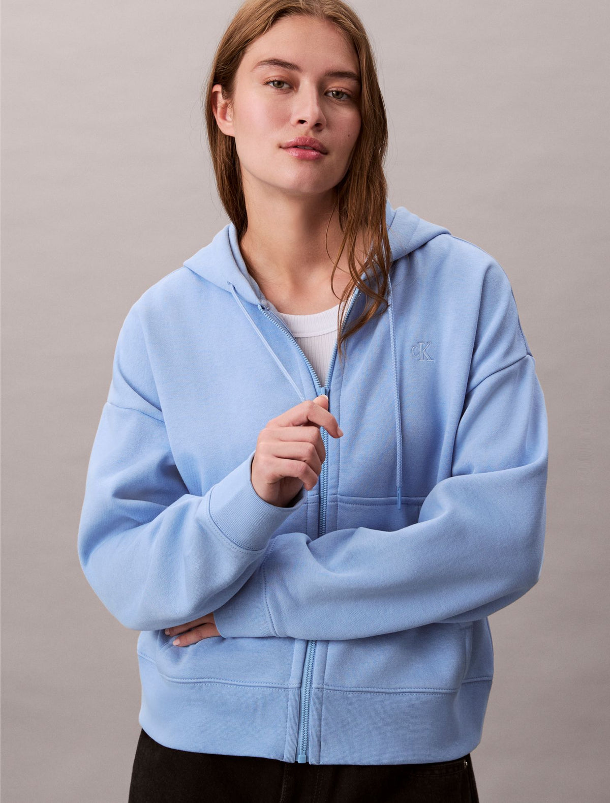 Calvin Klein Monogram Fleece Zip Hoodie
