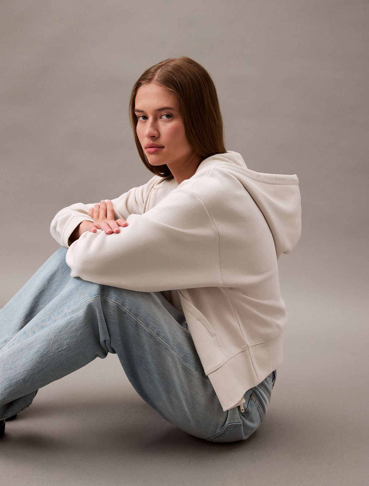 Calvin Klein Monogram Fleece Zip Hoodie