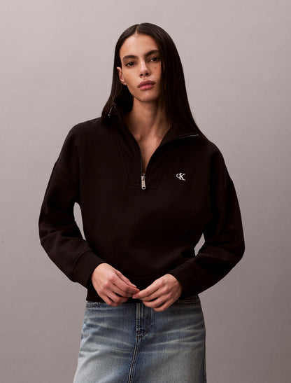 Calvin Klein Monogram Fleece Quarter Zip Sweatshirt