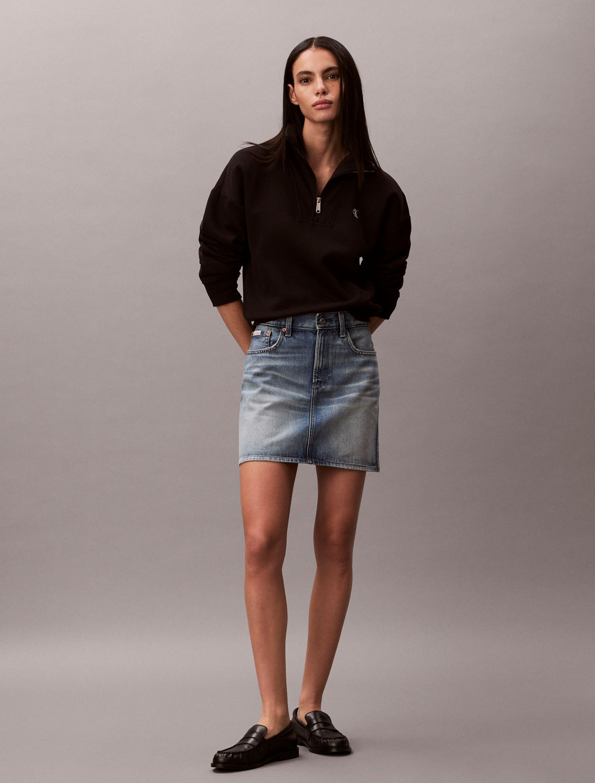 Calvin Klein Monogram Fleece Quarter Zip Sweatshirt