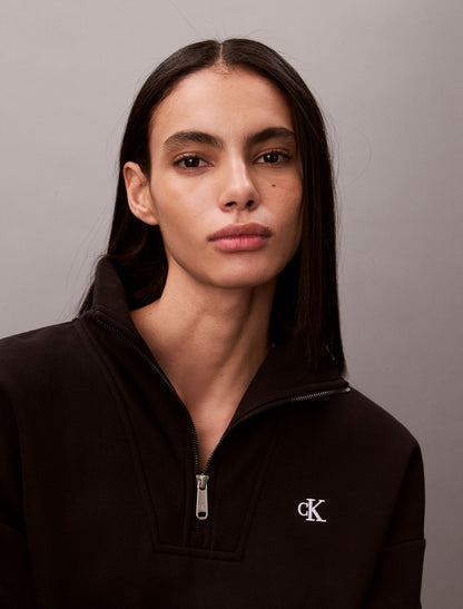 Calvin Klein Monogram Fleece Quarter Zip Sweatshirt
