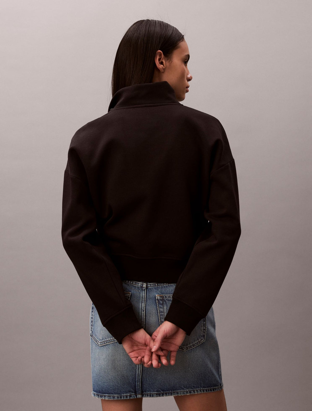 Calvin Klein Monogram Fleece Quarter Zip Sweatshirt