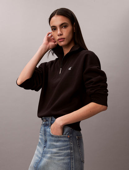 Calvin Klein Monogram Fleece Quarter Zip Sweatshirt