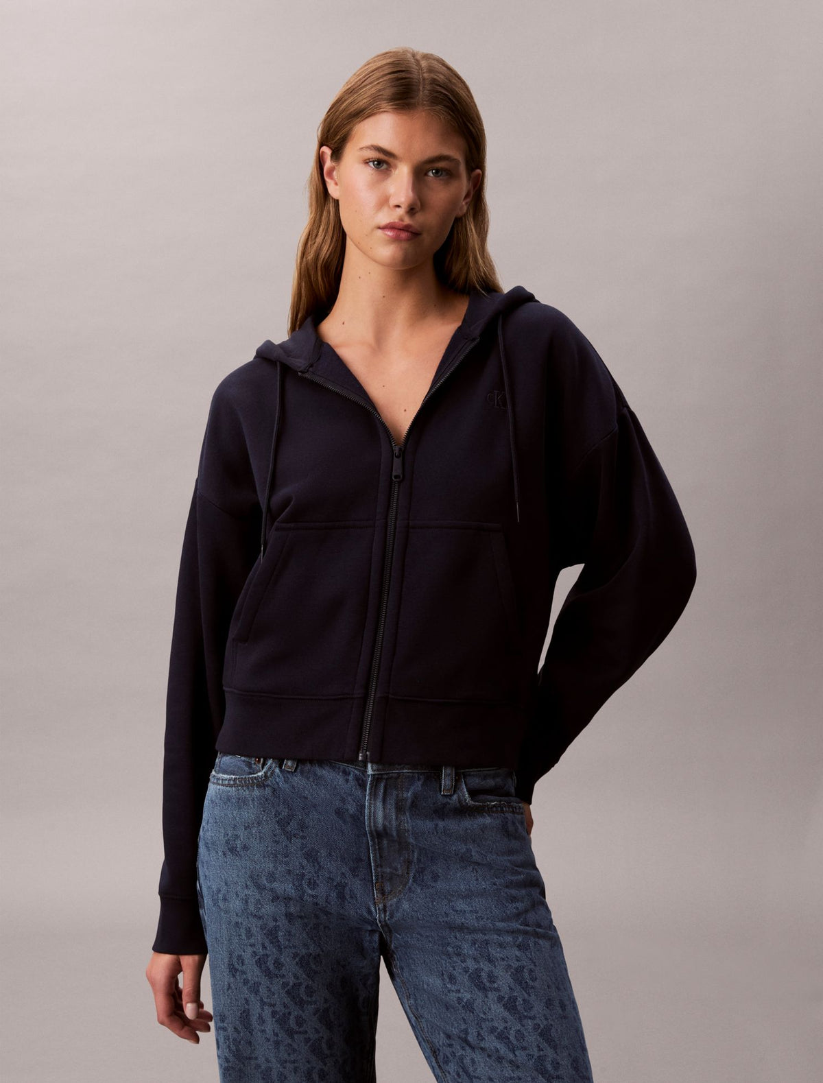 Calvin Klein Monogram Fleece Zip Hoodie