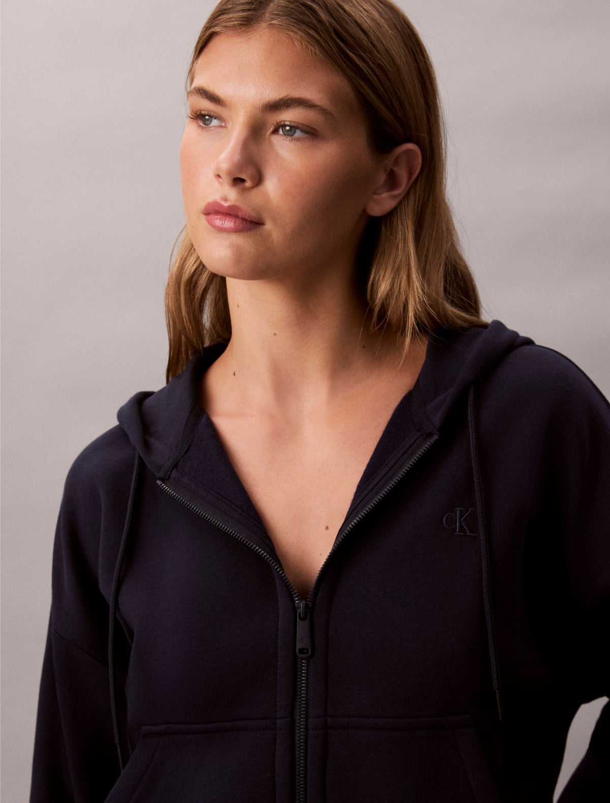 Calvin Klein Monogram Fleece Zip Hoodie