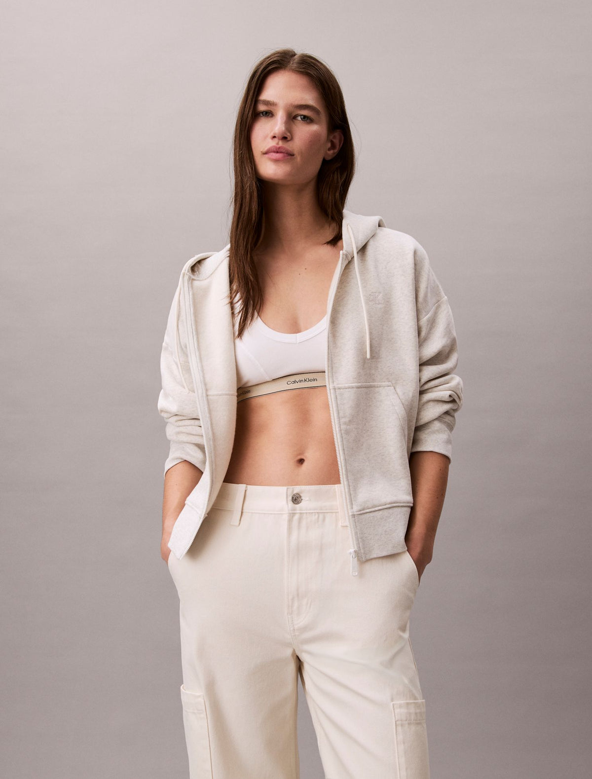 Calvin Klein Monogram Fleece Zip Hoodie