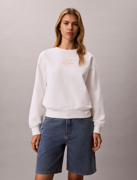 Calvin Klein Terry Foil Monologo Graphic Relaxed Sweatshirt
