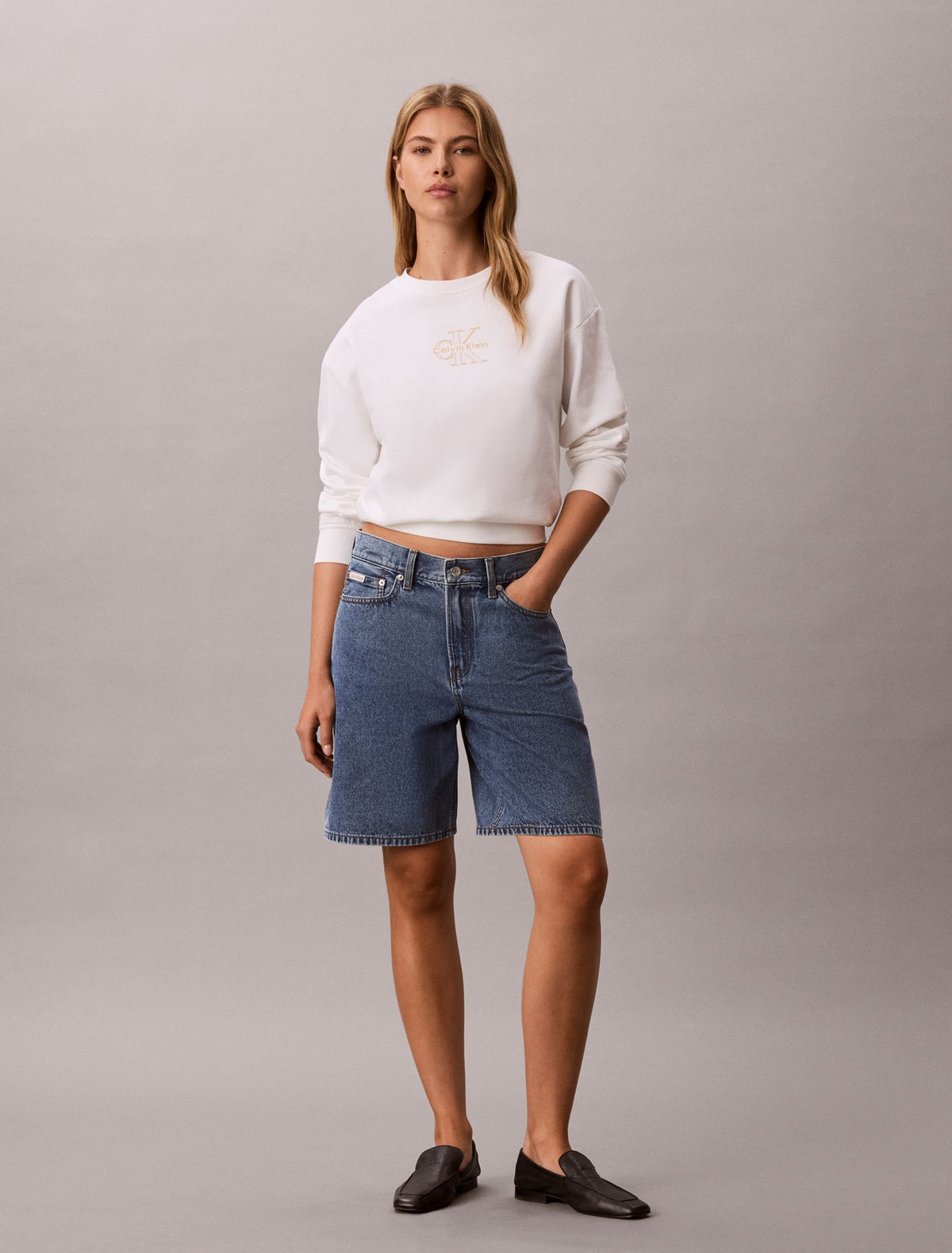 Calvin Klein Terry Foil Monologo Graphic Relaxed Sweatshirt