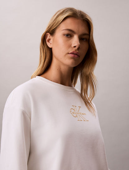 Calvin Klein Terry Foil Monologo Graphic Relaxed Sweatshirt