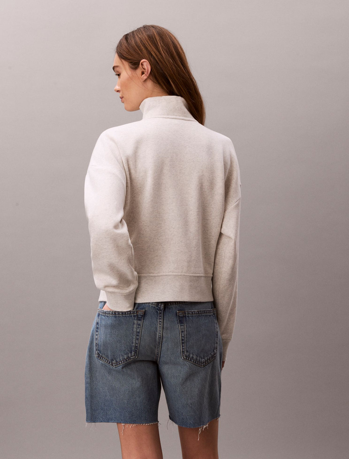 Calvin Klein Monogram Fleece Quarter Zip Sweatshirt
