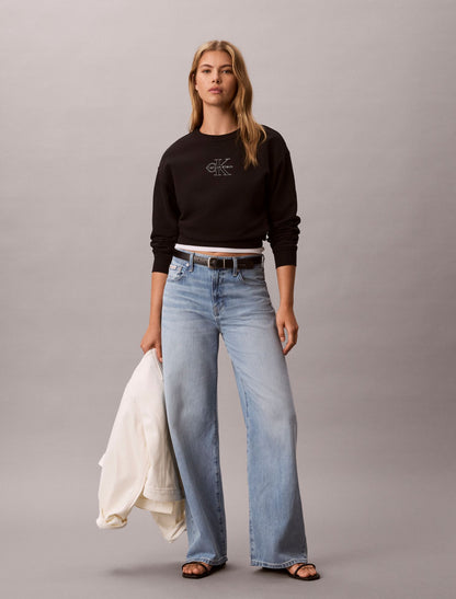 Calvin Klein Terry Foil Monologo Graphic Relaxed Sweatshirt