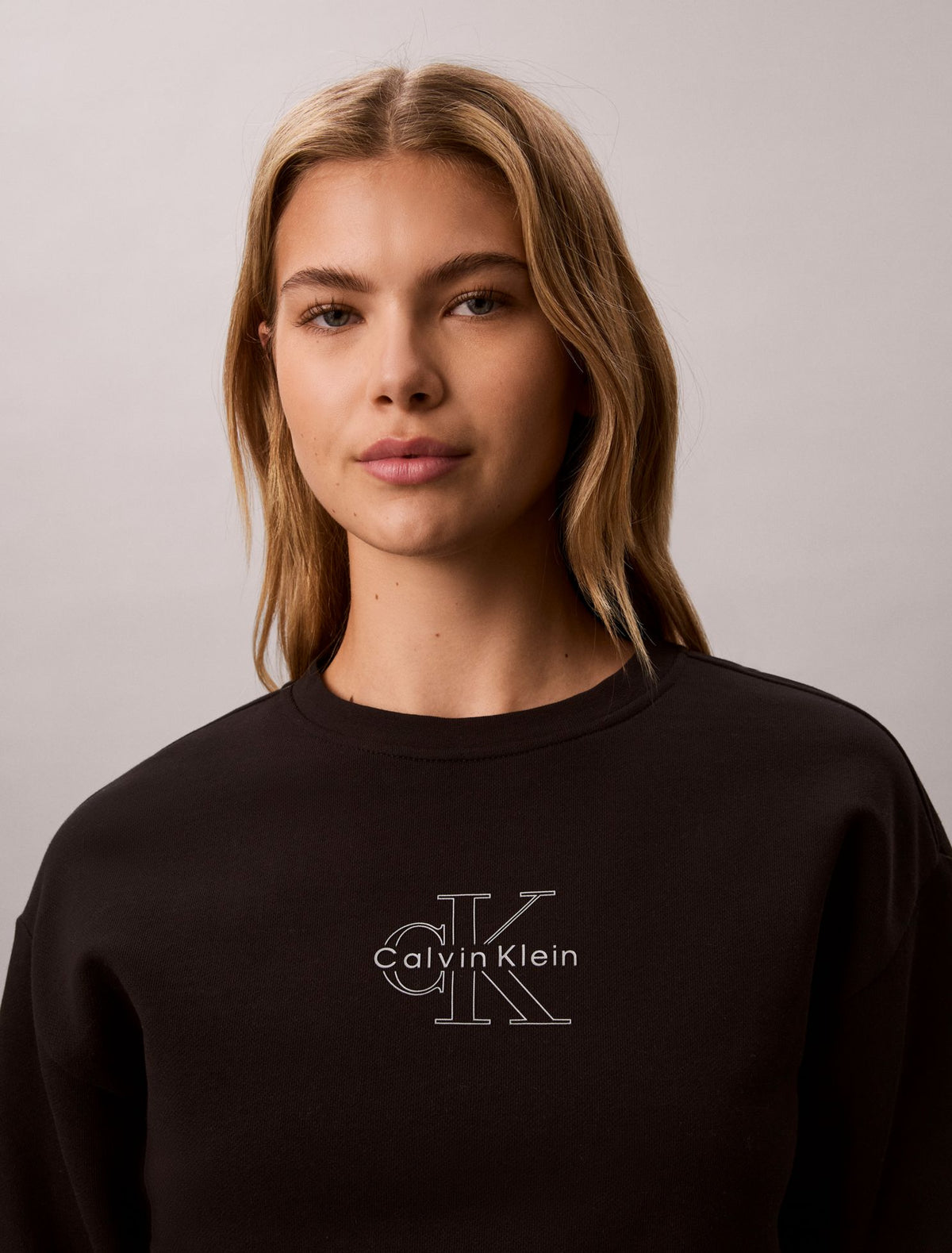 Calvin Klein Terry Foil Monologo Graphic Relaxed Sweatshirt
