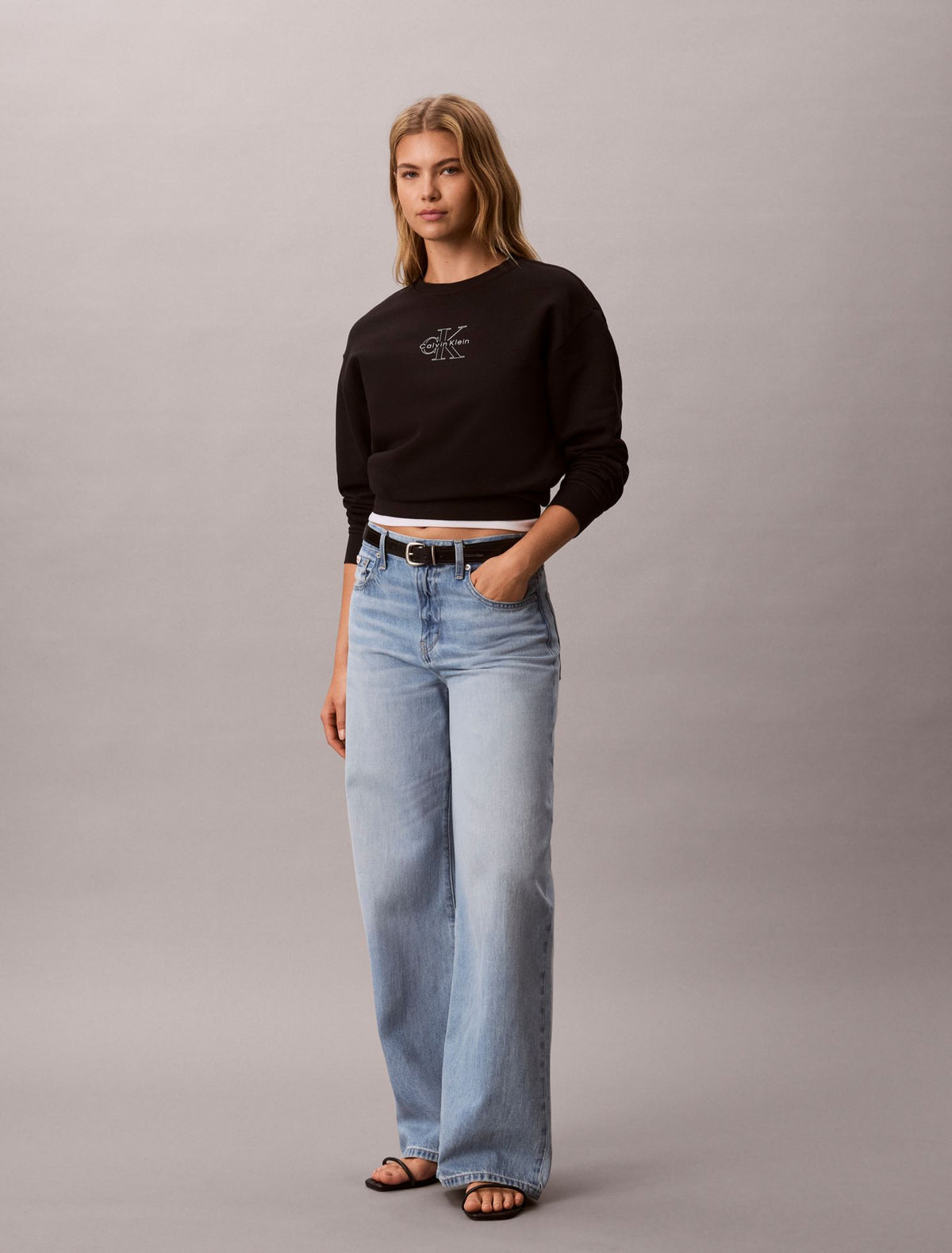 Calvin Klein Terry Foil Monologo Graphic Relaxed Sweatshirt