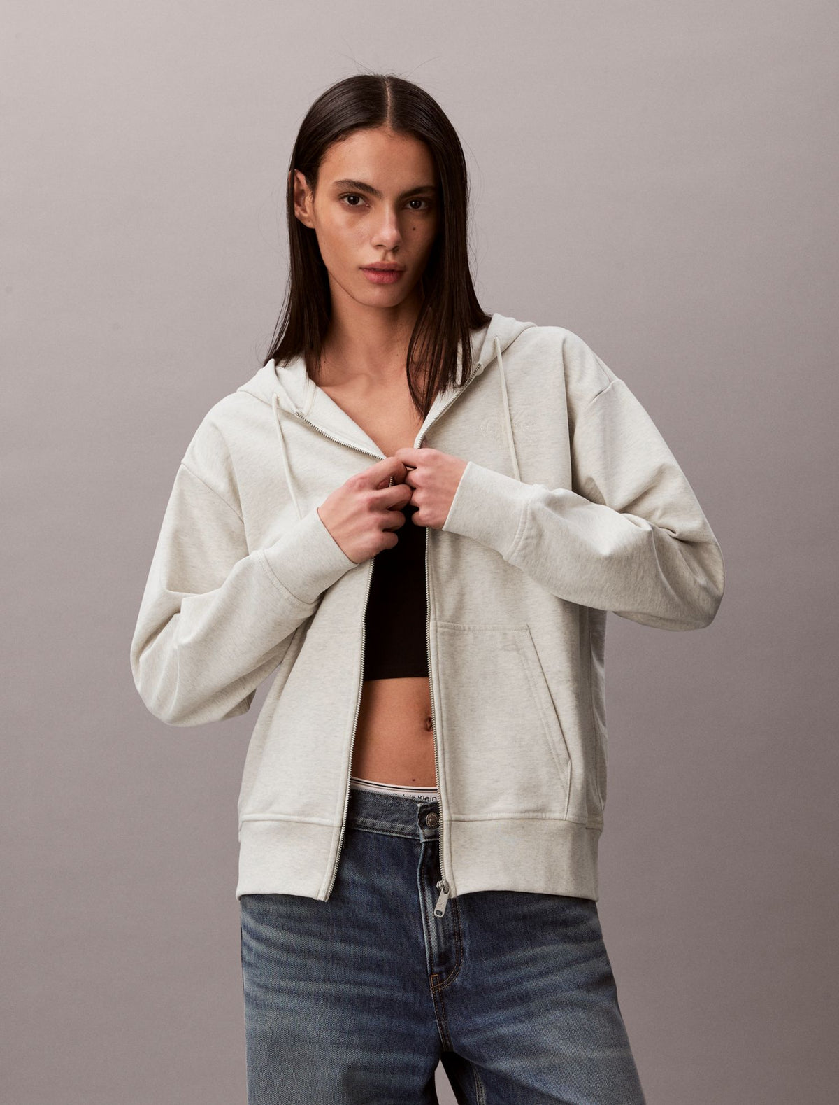 Calvin Klein Terry Embossed Monologo Relaxed Hoodie