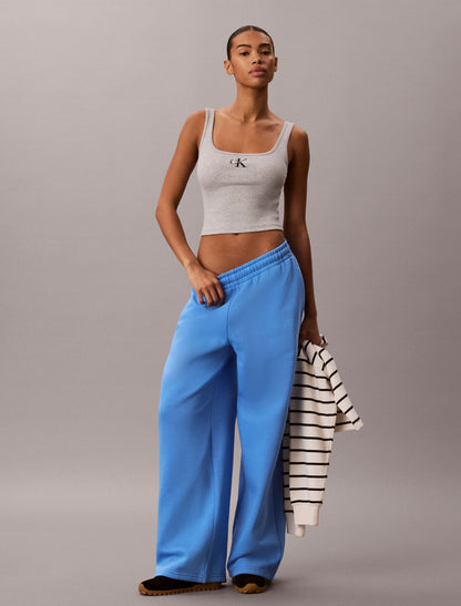 Calvin Klein Monologo Fleece Wide Leg Sweatpants