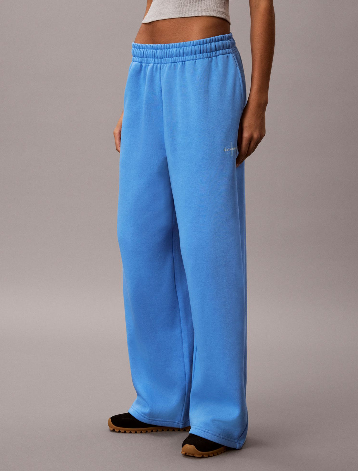 Calvin Klein Monologo Fleece Wide Leg Sweatpants