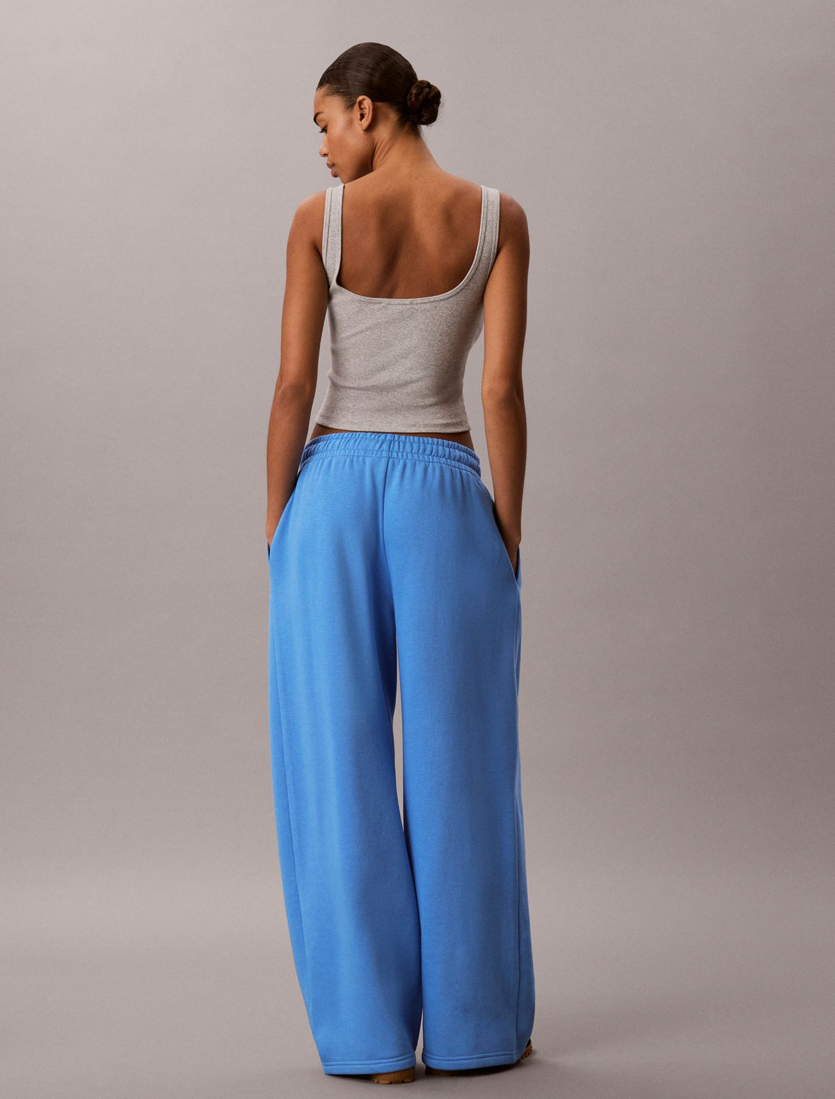 Calvin Klein Monologo Fleece Wide Leg Sweatpants