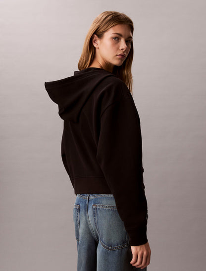 Calvin Klein Terry Monogram Cropped Hoodie