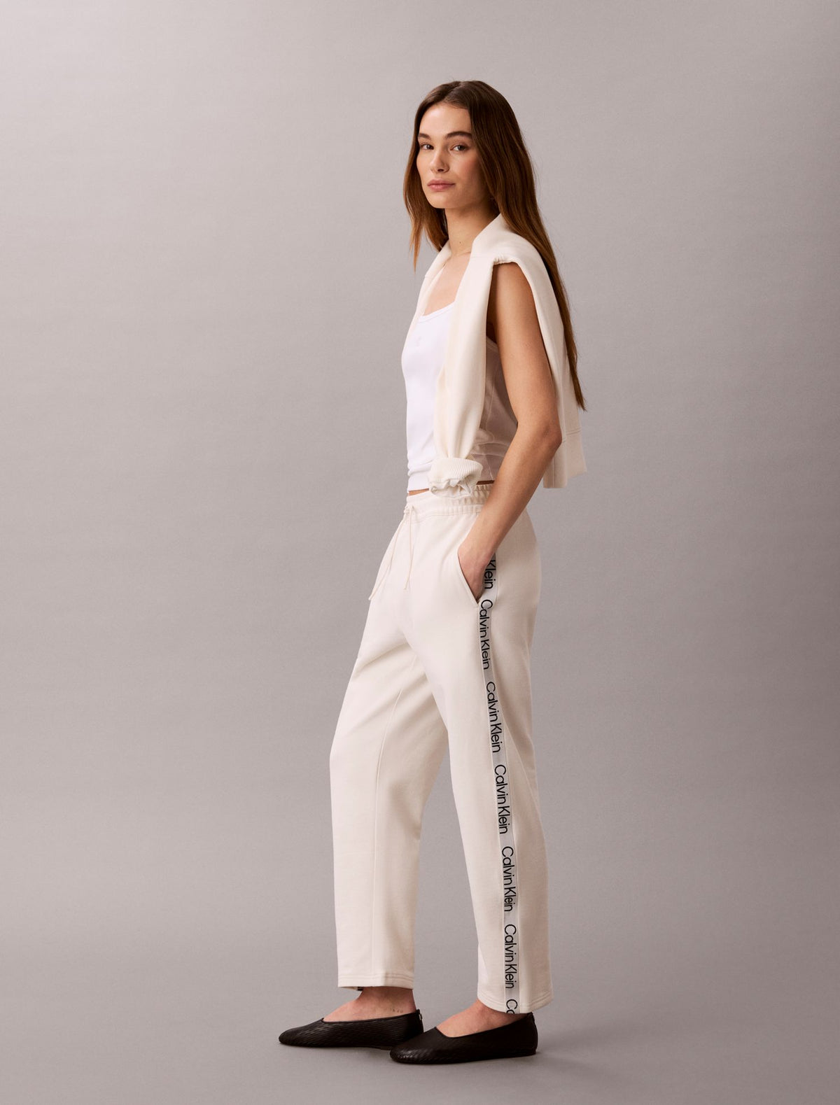 Calvin Klein Logo Tape Barrel Pants