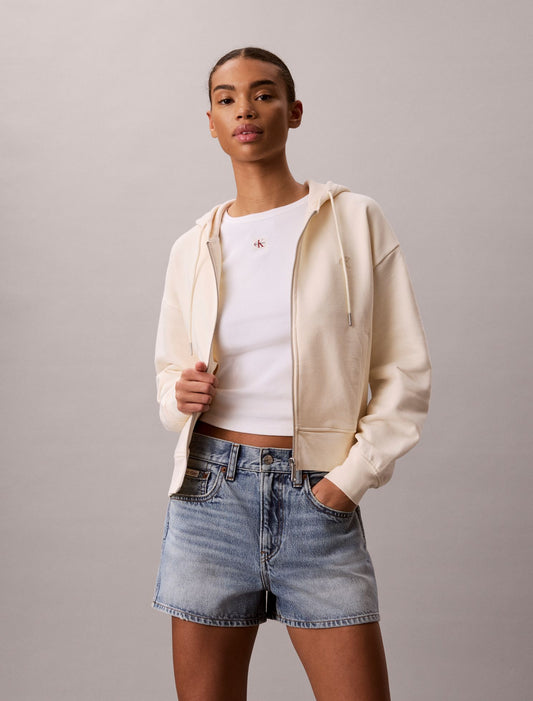 Calvin Klein Terry Monogram Cropped Hoodie