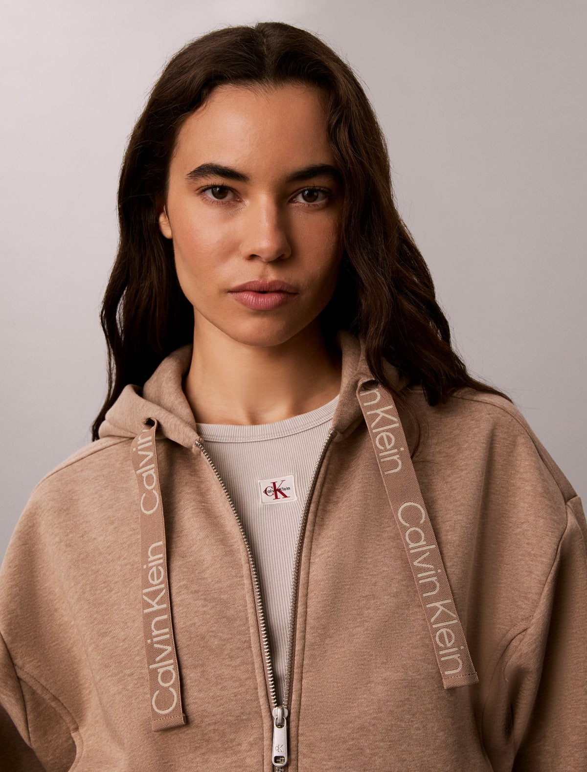 Calvin Klein Logo Tape Fleece Hoodie